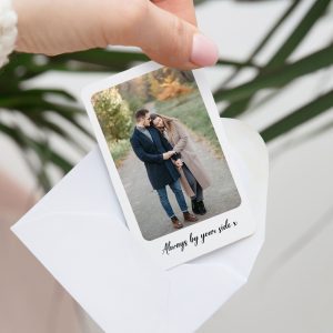 Personalised Photo Message Metal White Wallet Card