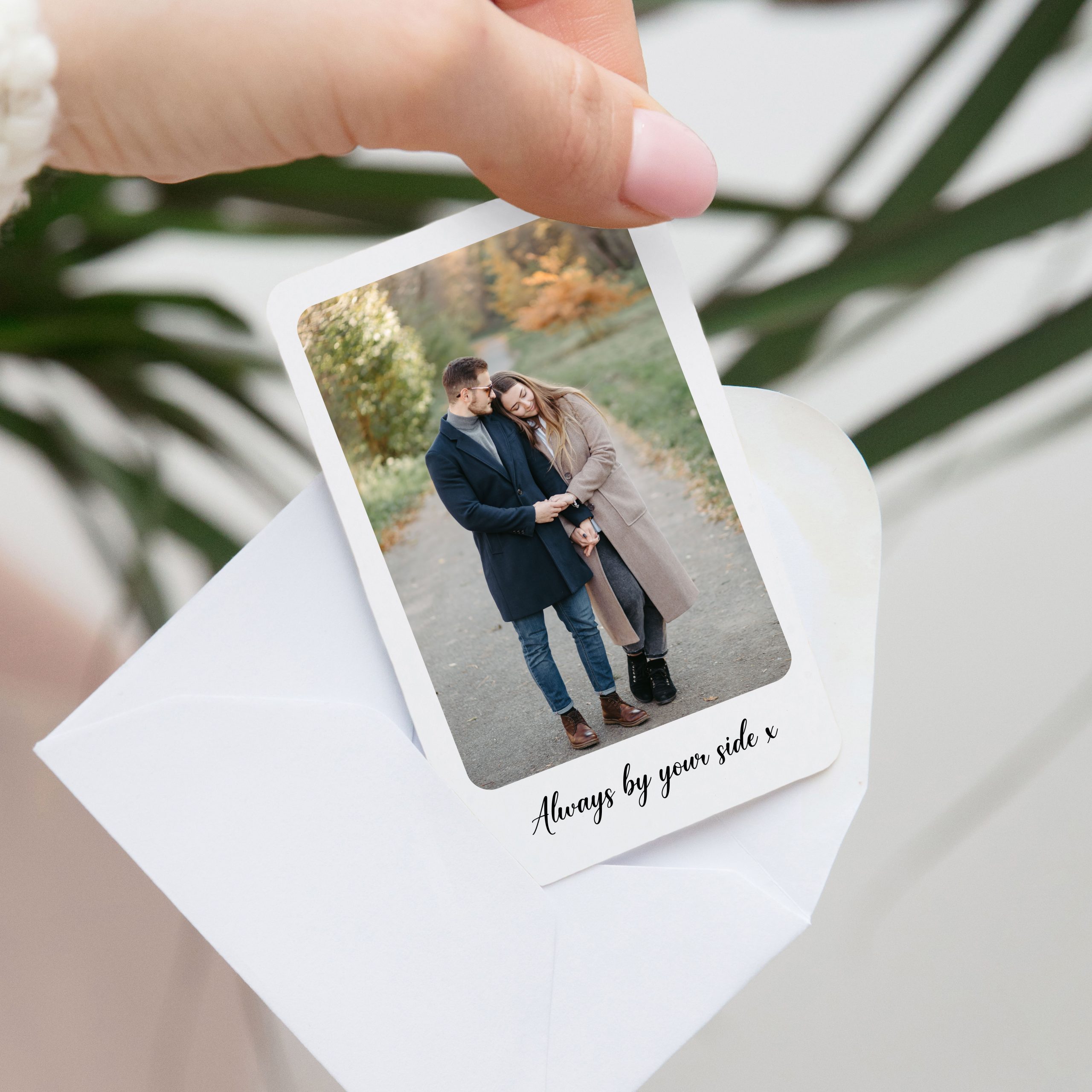 Personalised Photo Message Metal White Wallet Card