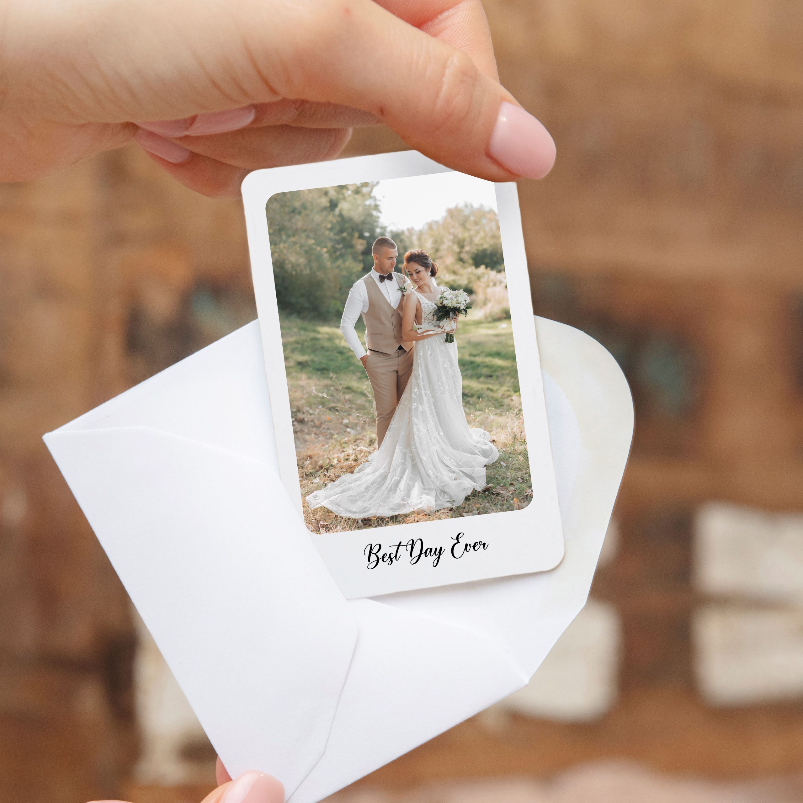 Personalised Photo Message Metal White Wallet Card - Image 5