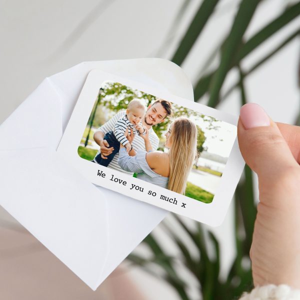 Personalised Photo Message Metal White Wallet Card - Image 4