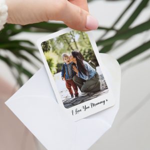 Personalised Photo Message Metal White Wallet Card