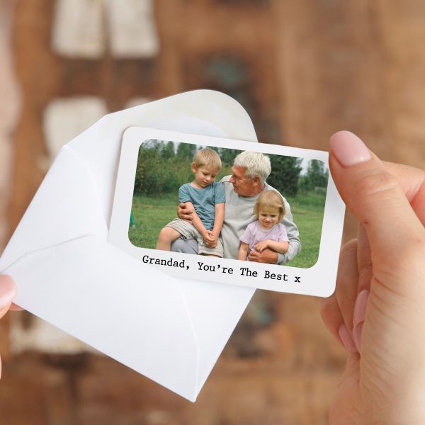 Personalised Photo Message Metal White Wallet Card - Image 2