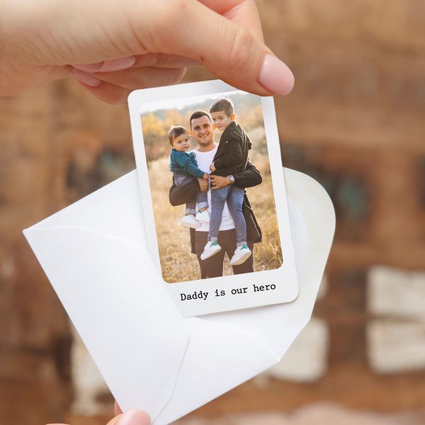 Personalised Photo Message Metal White Wallet Card - Image 3