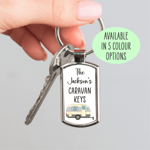 Personalised Caravan Keys Metal Keyring - Gift for Caravan Owner