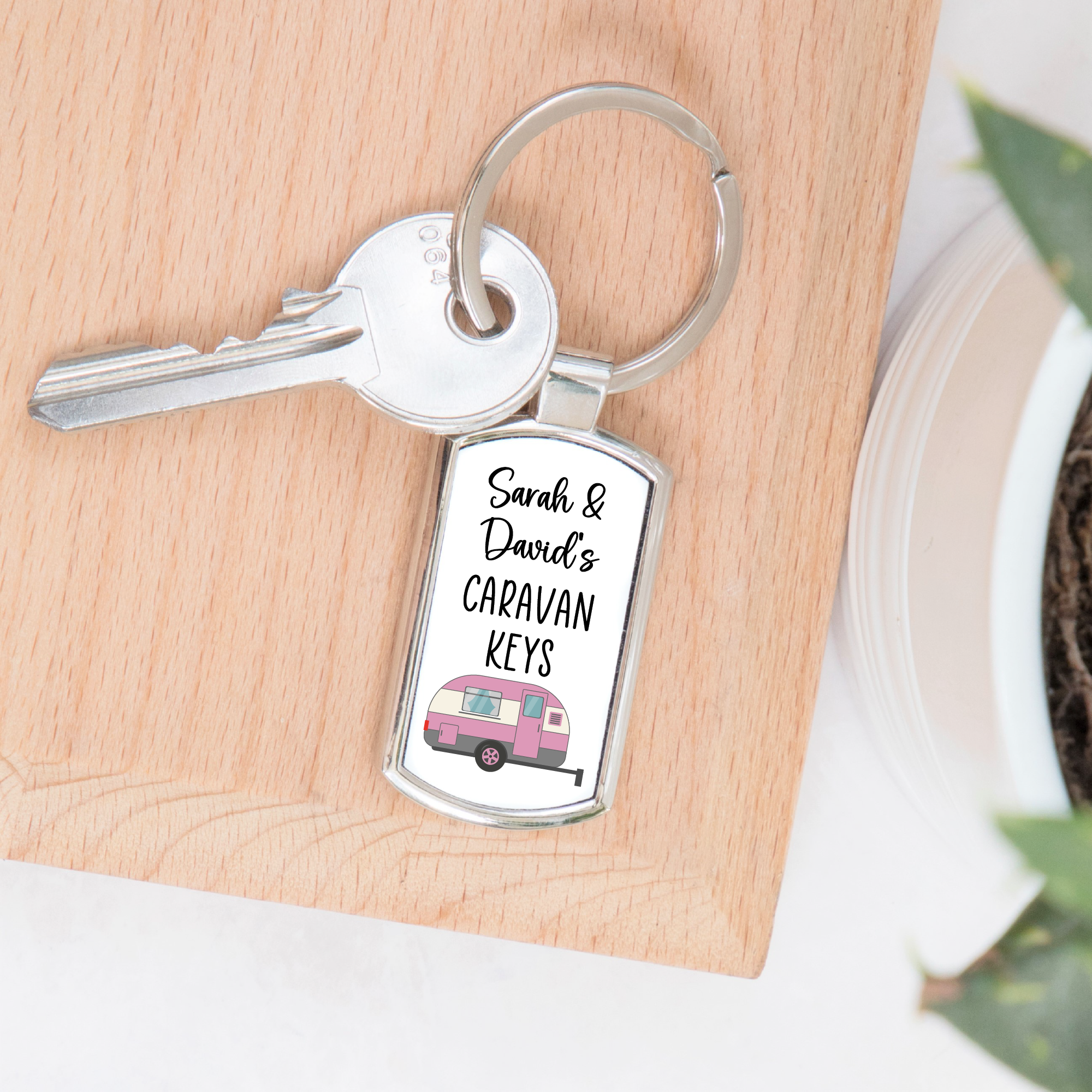 Personalised Caravan Keys Metal Keyring - Gift for Caravan Owner - Image 3