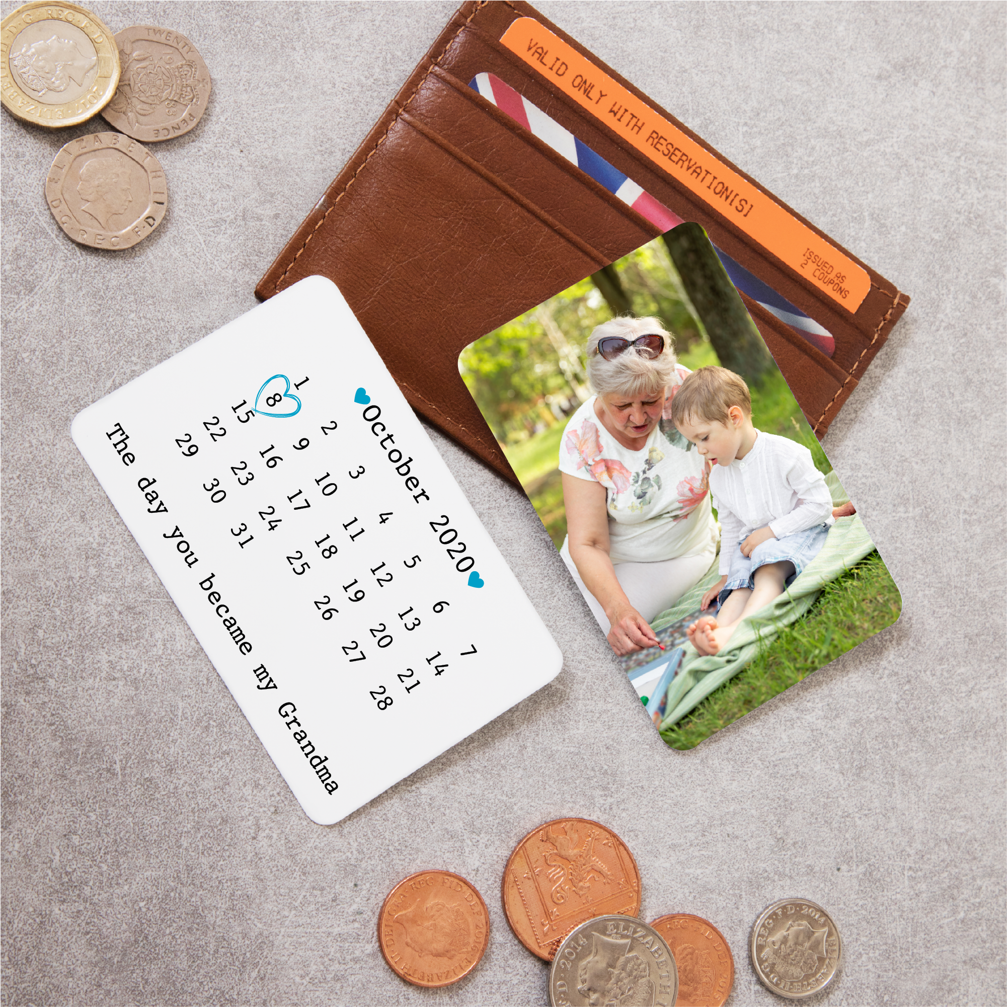 Personalised Day You Became My Grandma & Photo Metal Wallet Card - Gift for Grandma - Image 2