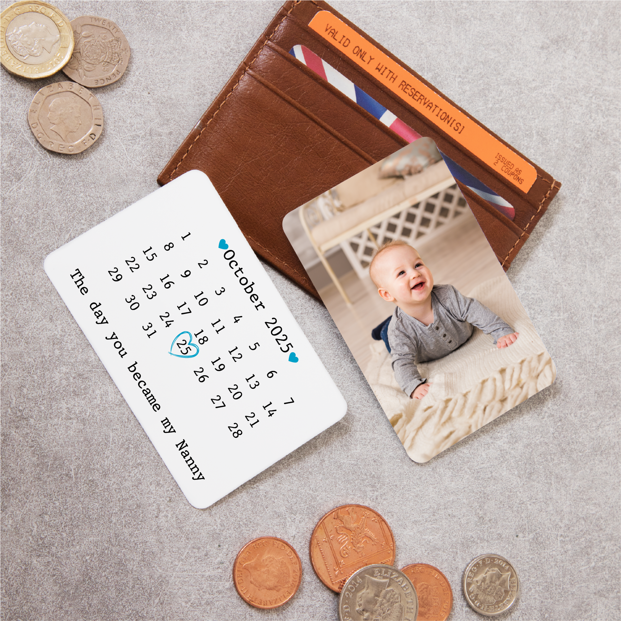 Personalised Day You Became My Nanny & Photo Metal Wallet Card - Gift for Nanny - Image 2