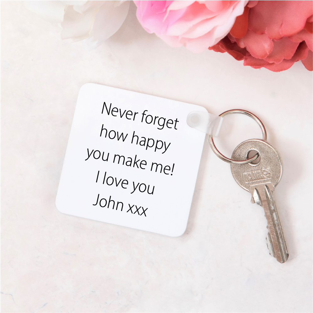 Personalised Double Sided Photo Message Plastic Keyring - Image 5