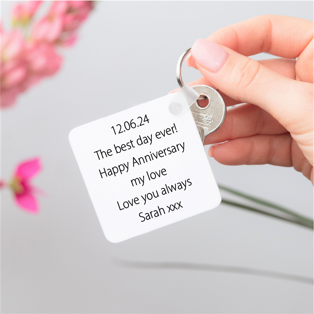 Personalised Double Sided Photo Message Plastic Keyring - Image 7
