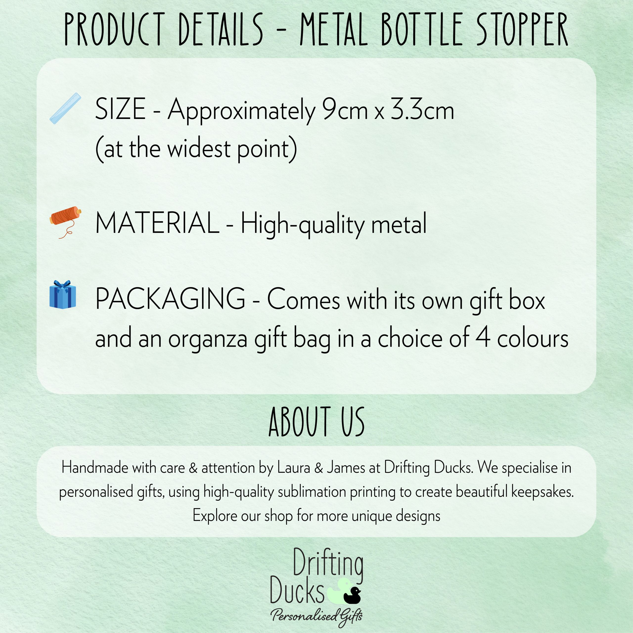 Personalised Bridal/Wedding Party Role Metal Bottle Stopper - Gift for Best Man or Bridesmaid - Image 3