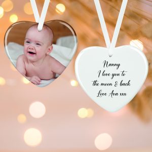 Personalised Photo & Message Ceramic Decoration - Gift for Him or Her