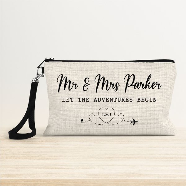 Personalised Adventures Honeymoon Linen Bag Pouch