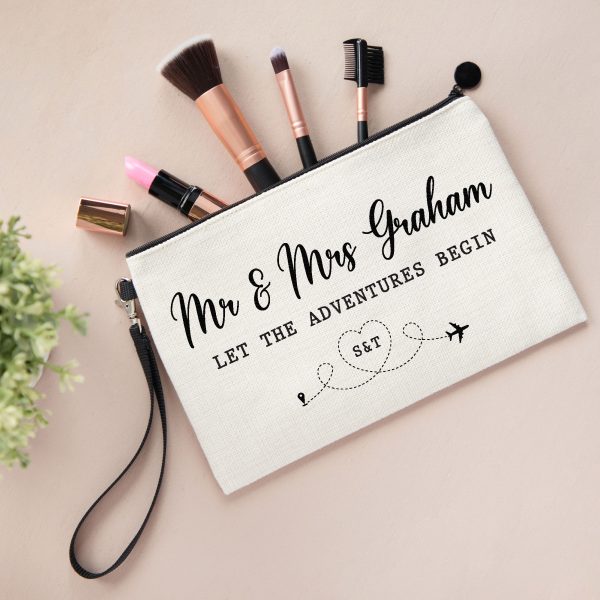 Personalised Adventures Honeymoon Linen Bag Pouch - Image 3