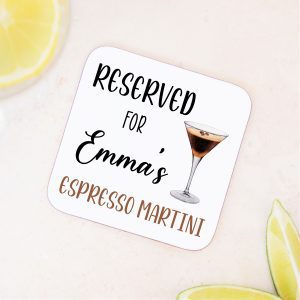 Personalised Espresso Martini Coaster Mat