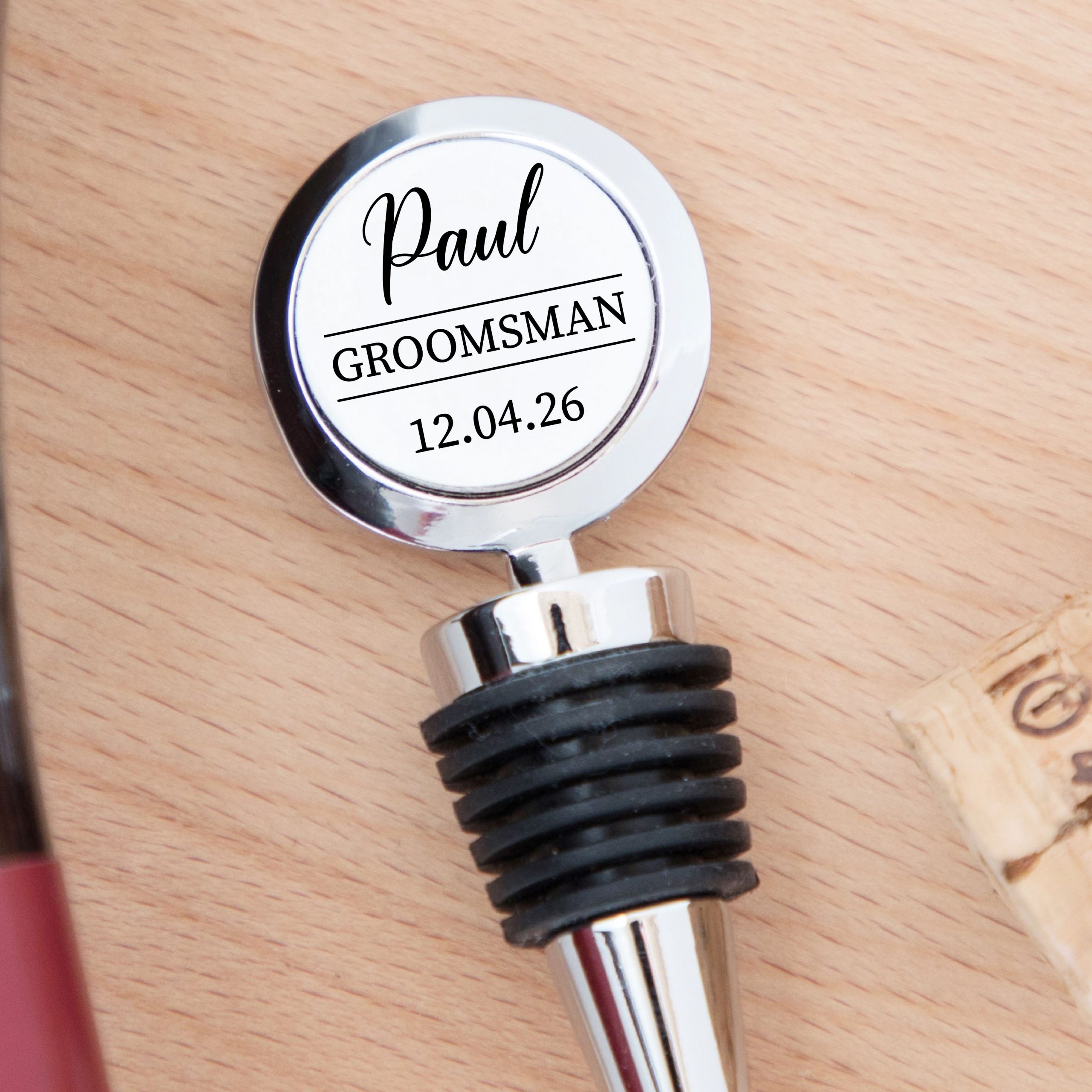 Personalised Bridal/Wedding Party Role Metal Bottle Stopper - Gift for Best Man or Bridesmaid - Image 4