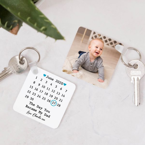Personalised Double Sided Day You Became My Dad Photo Plastic Keyring