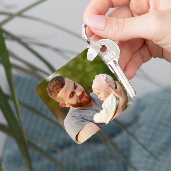 Personalised Double Sided Day You Became My Dad Photo Plastic Keyring - Image 3