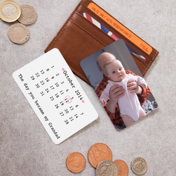Personalised Double-Sided Day You Became My Grandad Photo Metal Wallet Card - Image 2