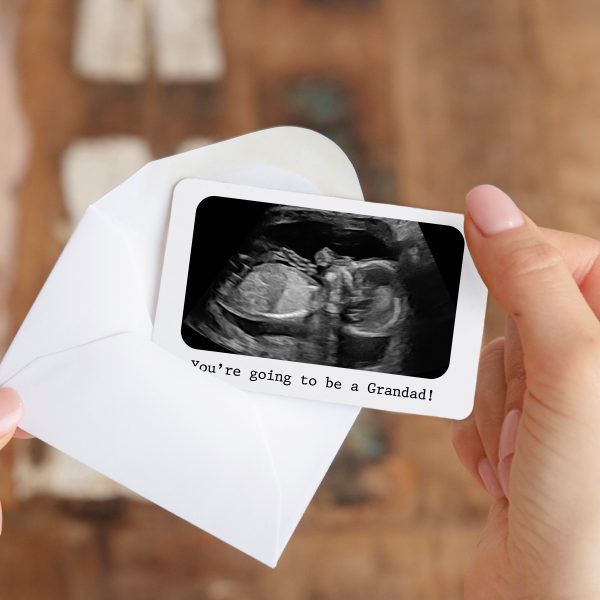Personalised Baby Scan Photo Metal White Wallet Card - Image 2