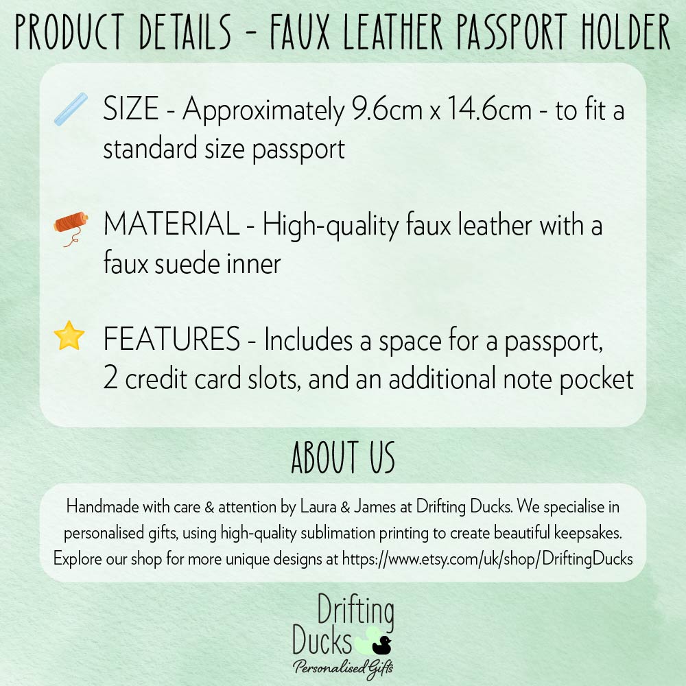 Personalised Pair of Mr & Mrs Faux Leather Passport Holders - Image 4