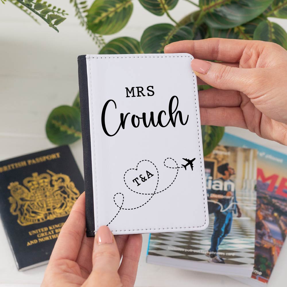 Personalised Pair of Mr & Mrs Faux Leather Passport Holders - Image 3