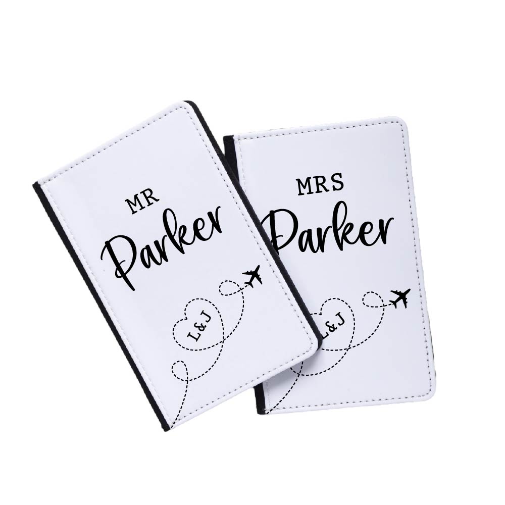 Personalised Pair of Mr & Mrs Faux Leather Passport Holders - Image 6