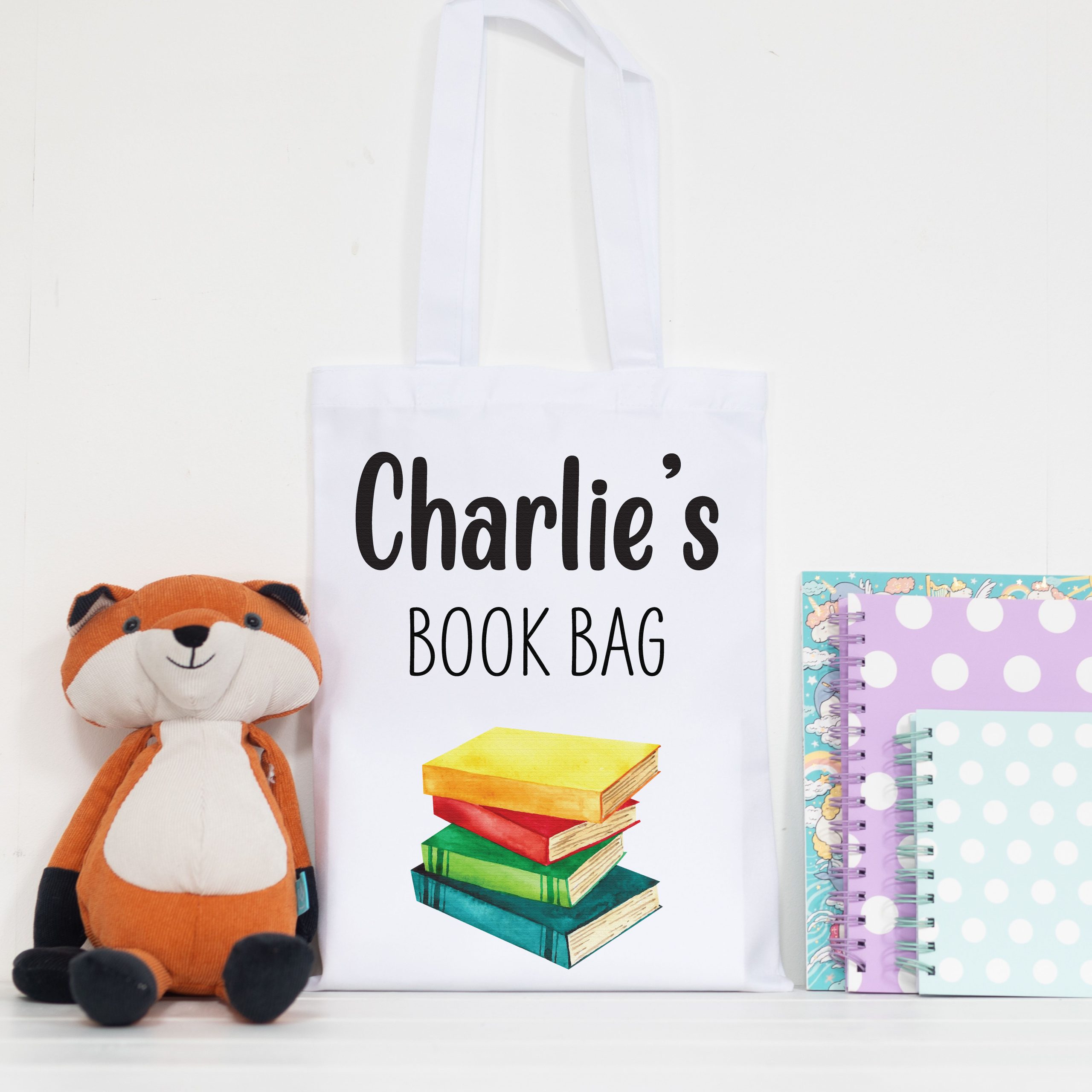 Personalised Book Bag Canvas Tote Bag - Gift for Book Lover Boy or Girl - Image 5