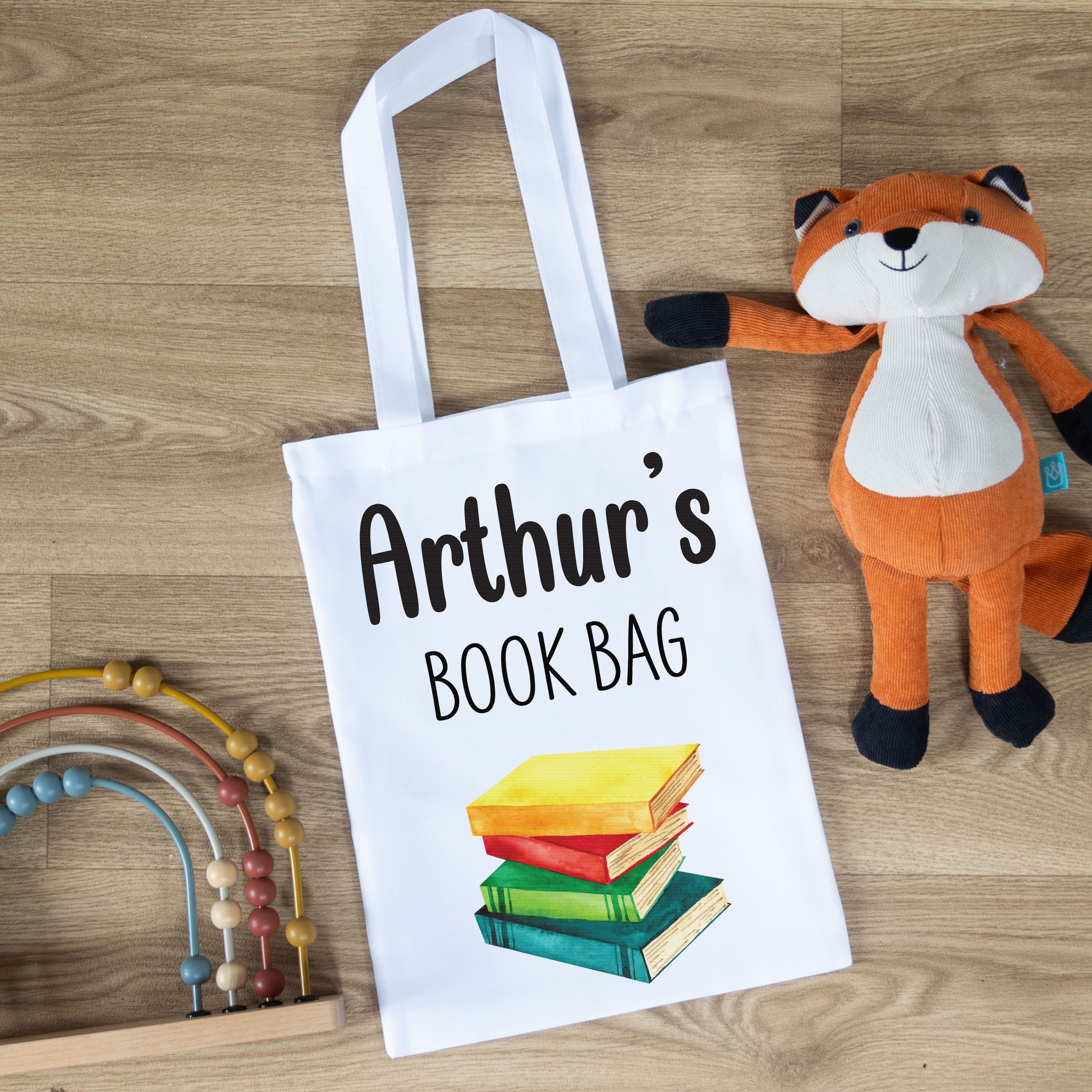 Personalised Book Bag Canvas Tote Bag - Gift for Book Lover Boy or Girl - Image 6