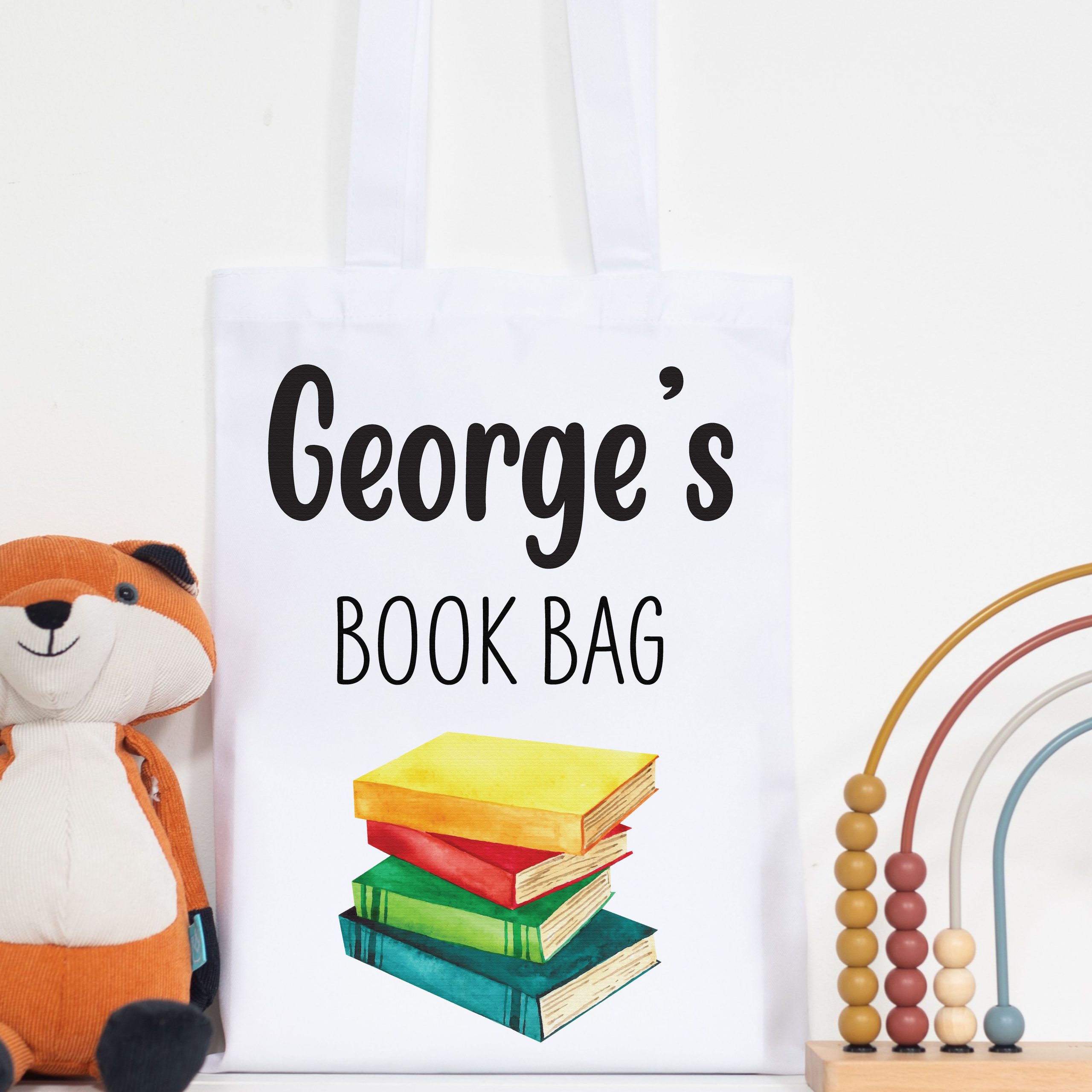 Personalised Book Bag Canvas Tote Bag - Gift for Book Lover Boy or Girl - Image 2