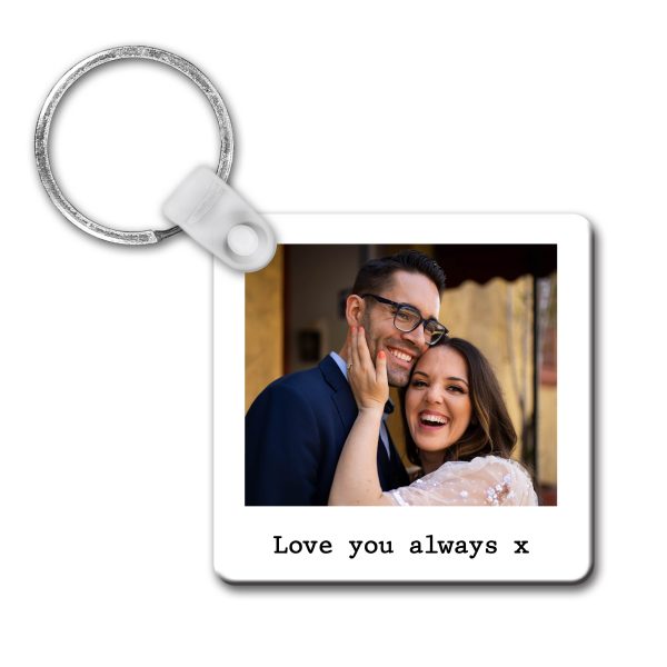 Personalised Romantic Memory Polaroid Style Photo & Message Plastic Keyring - Image 6