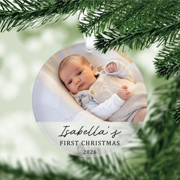 Personalised Baby’s First Christmas Card & Acrylic Bauble - Image 7