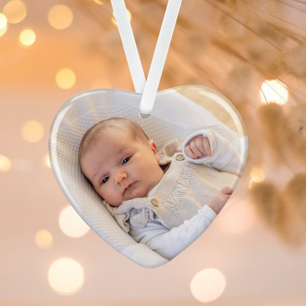 Personalised Photo & Baby's First Christmas Penguin Ceramic Bauble Decoration - Image 9